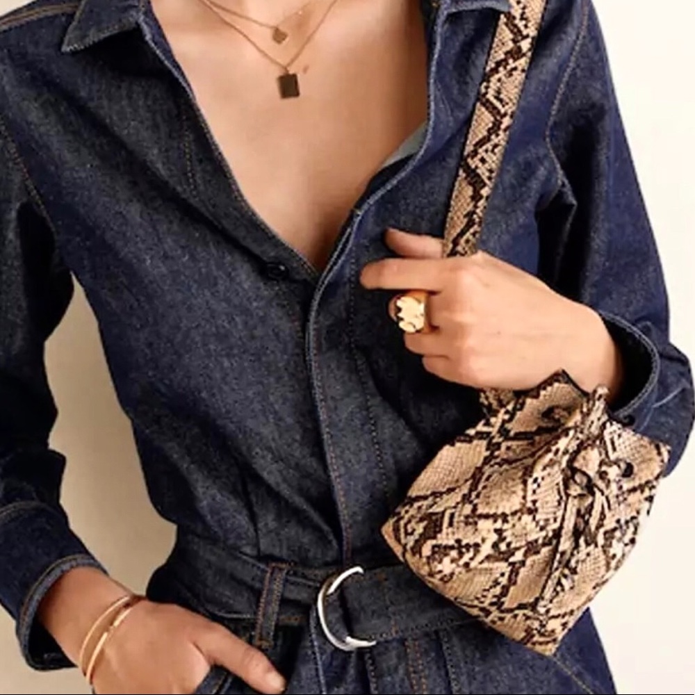 Snake print belt bag